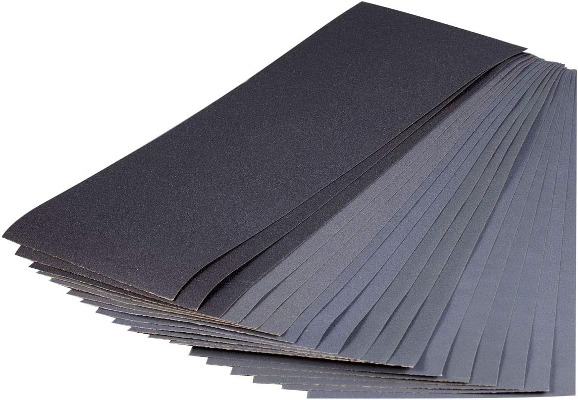 YoiYee 18PCS Wet & Dry Sandpaper Sheets, 23 x 9.5cm, Waterproof Abrasive Sand Paper Roll Roll