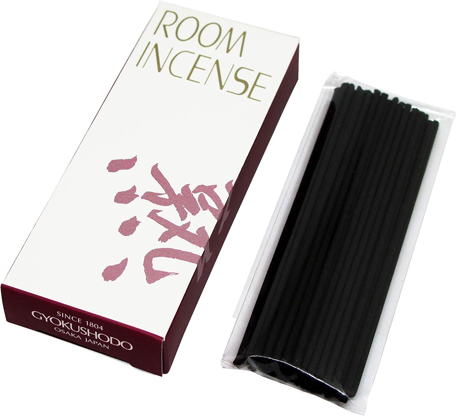 Gyokushodo Japanese Incense Sticks Room Incense Juku - Mini Pack - 3.5 inches 40 Sticks - Less Smoke, Short Type - Red Wine Scent - Trial Size - Made in Japan