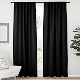 NICETOWN Black Blackout Curtains for Living Room 52" w x 80" L 2 Panels | Thermal Insulated Noise Reducing Draperies Window Treatment for Bedroom Kitchen, Light Blocking Room Darkening Home Decor