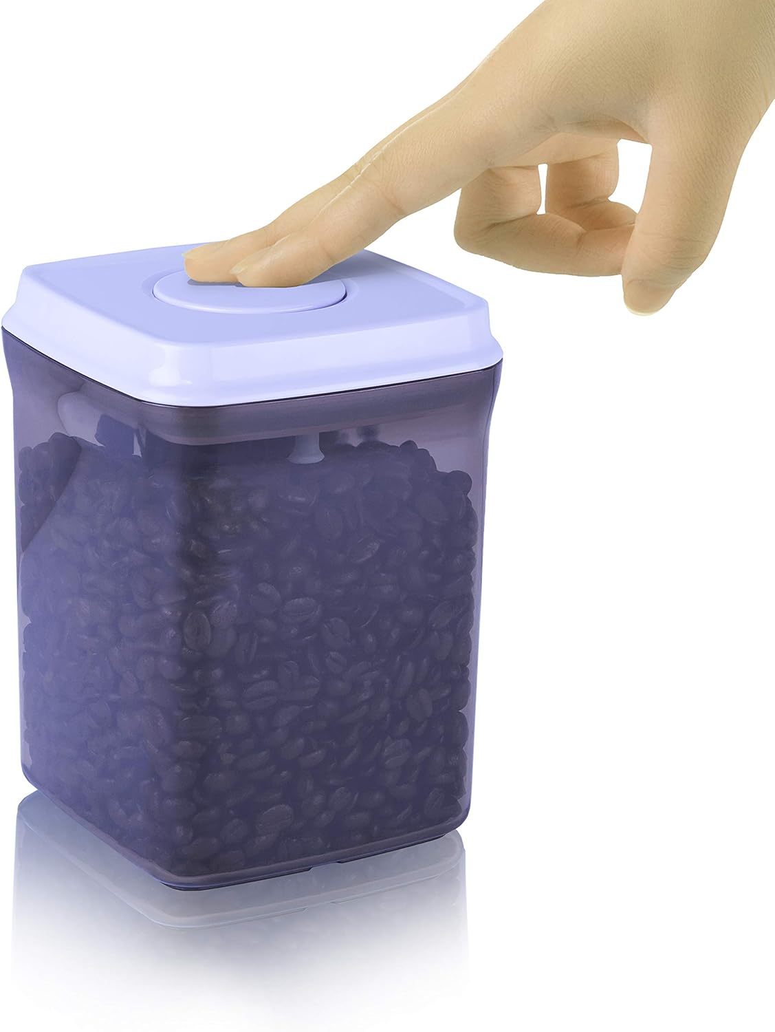 iChewie - BopTop (1pc Brown Tinted) Airtight Food Storage Container – Mechanical Silicone Seal Canister - BPA-Free Stackable Sun-Resistant - 1.5Qt