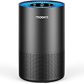 Air Purifiers for Home Large Room Pets Up to 1300 Sq Ft, MOOKA H13 True HEPA Air Purifier Cleaner with 360° Air Inlet, Fragrance, 13dB Air Purifier for Bedroom Wildfire Smoke Pet Dust Pollen (Black)