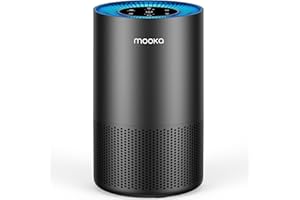 Air Purifiers for Home Large Room Pets Up to 1300 Sq Ft, MOOKA H13 True HEPA Air Purifier Cleaner with 360° Air Inlet, Fragrance, 13dB Air Purifier for Bedroom Wildfire Smoke Pet Dust Pollen (Black)