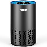 Air Purifiers for Home Large Room Pets Up to 1300 Sq Ft, MOOKA H13 True HEPA Air Purifier Cleaner with 360° Air Inlet, Fragrance, 13dB Air Purifier for Bedroom Wildfire Smoke Pet Dust Pollen (Black)