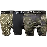 Columbia Printed Polyester/Stretch 3 Pack Solid Boxer BriefS Collegiate