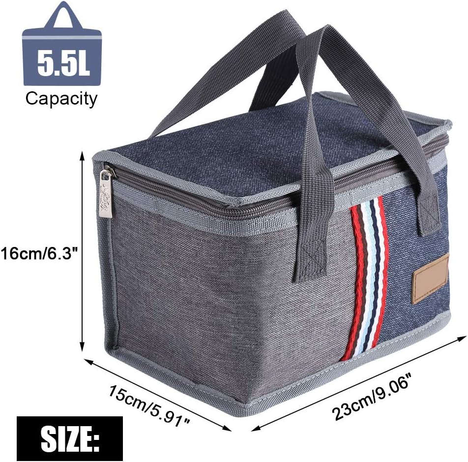 Zerodis Insulated Lunch Bag, Portable Heat and Cold Preservation Travel Food Bag - Image 3