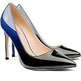 COLETER Women's 4 Inch Pumps Pointy Toe Wedding Dress Shoes Slip on Stiletto Pumps