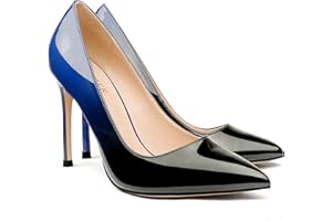 COLETER Women's 4 Inch Pumps Pointy Toe Wedding Dress Shoes Slip on Stiletto Pumps