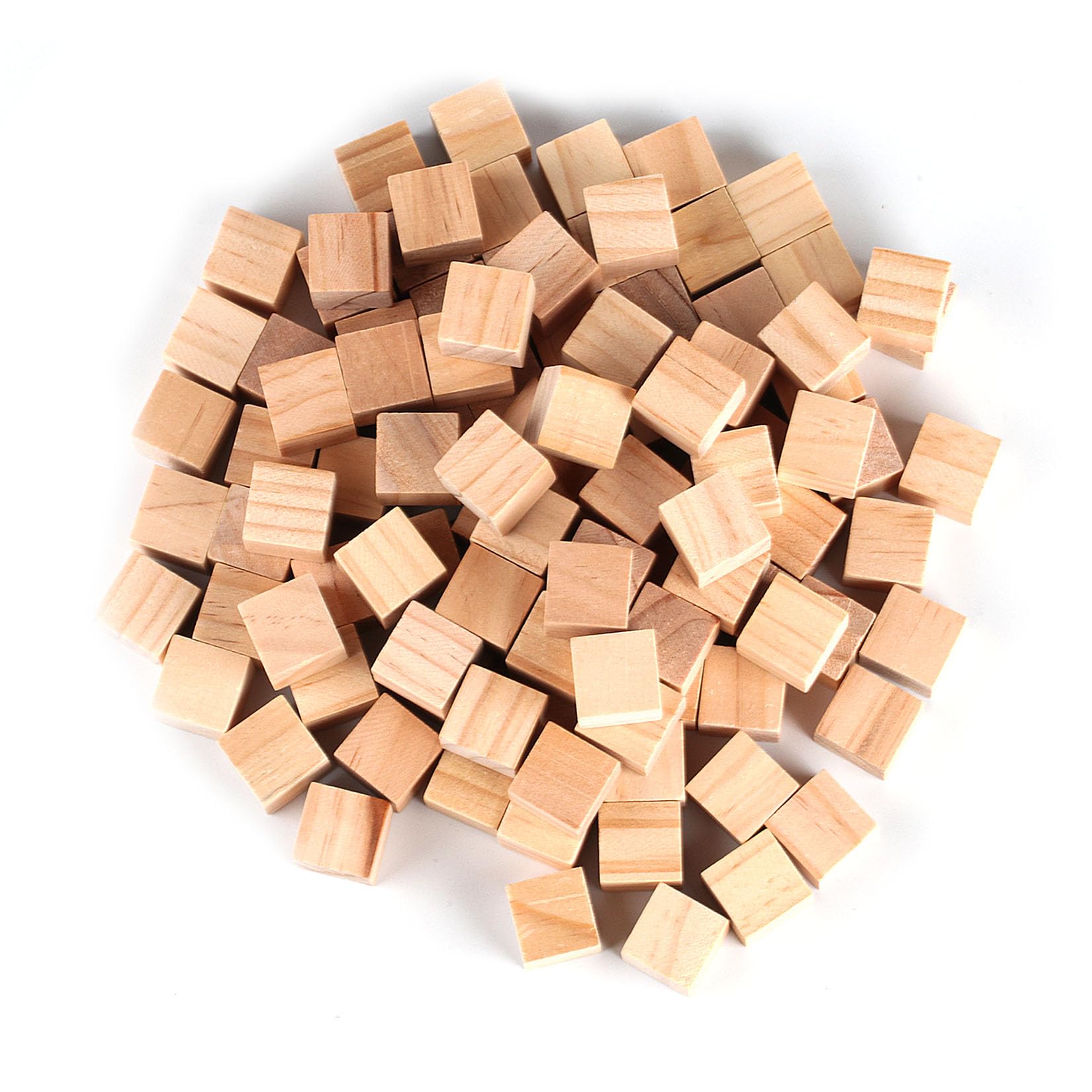 Small Wooden Cubes, 105 Pcs 20mm/0.78 Inch Wooden Blocks for Crafts, Wood Blocks, Unfinished Square Wood Cubes, Natural Solid Wood Square Blocks for Carving Puzzle Making DIY Projects Decoration