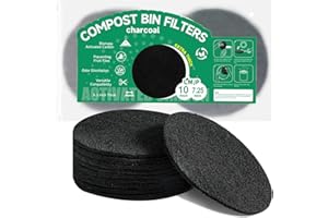 LMJP 7.25 Inch Charcoal Filters for 10 Pack Kitchen Countertop Compost Bins - Extra Thick 0.3" for Longer Lasting Activated Carbon