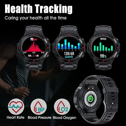 Military Smart Watch for Men Outdoor Waterproof Tactical