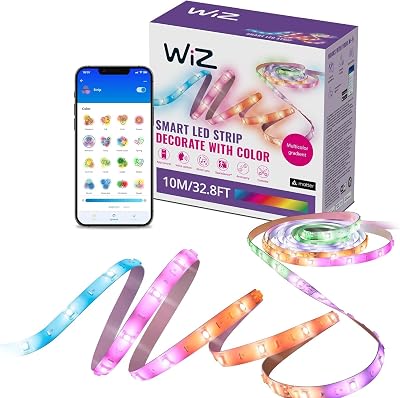 , Ruban LED Connecté, 10 Mètres, 16 millions de couleurs et nuances de blanc, avec détecteur de mouvement, Contrôle possible par la Voix, App, Alexa, Google Assistant et Apple HomeKit