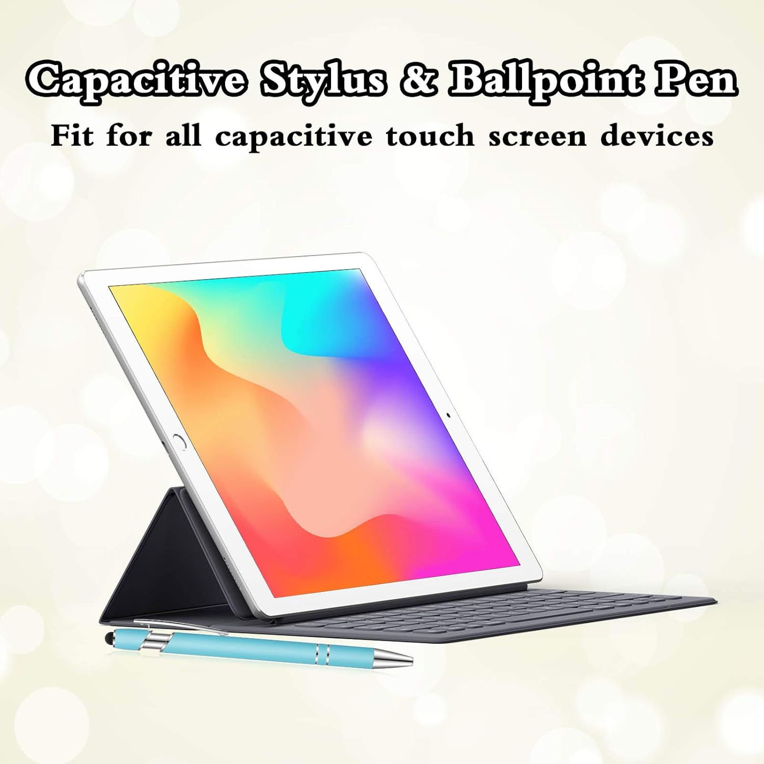 12 Pieces Ballpoint Pen with Stylus Tip, 1.0 mm Black Ink Metal Pen Stylus Pen for Touch Screens, 2 in 1 Stylus Ballpoint Pen : Office Products