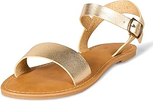 Amazon Essentials womens Two Strap Buckle Sandal
