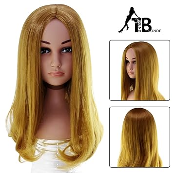 Trend Blonde Wigs For Kids Natural Hair Medium Curly Brown Golden