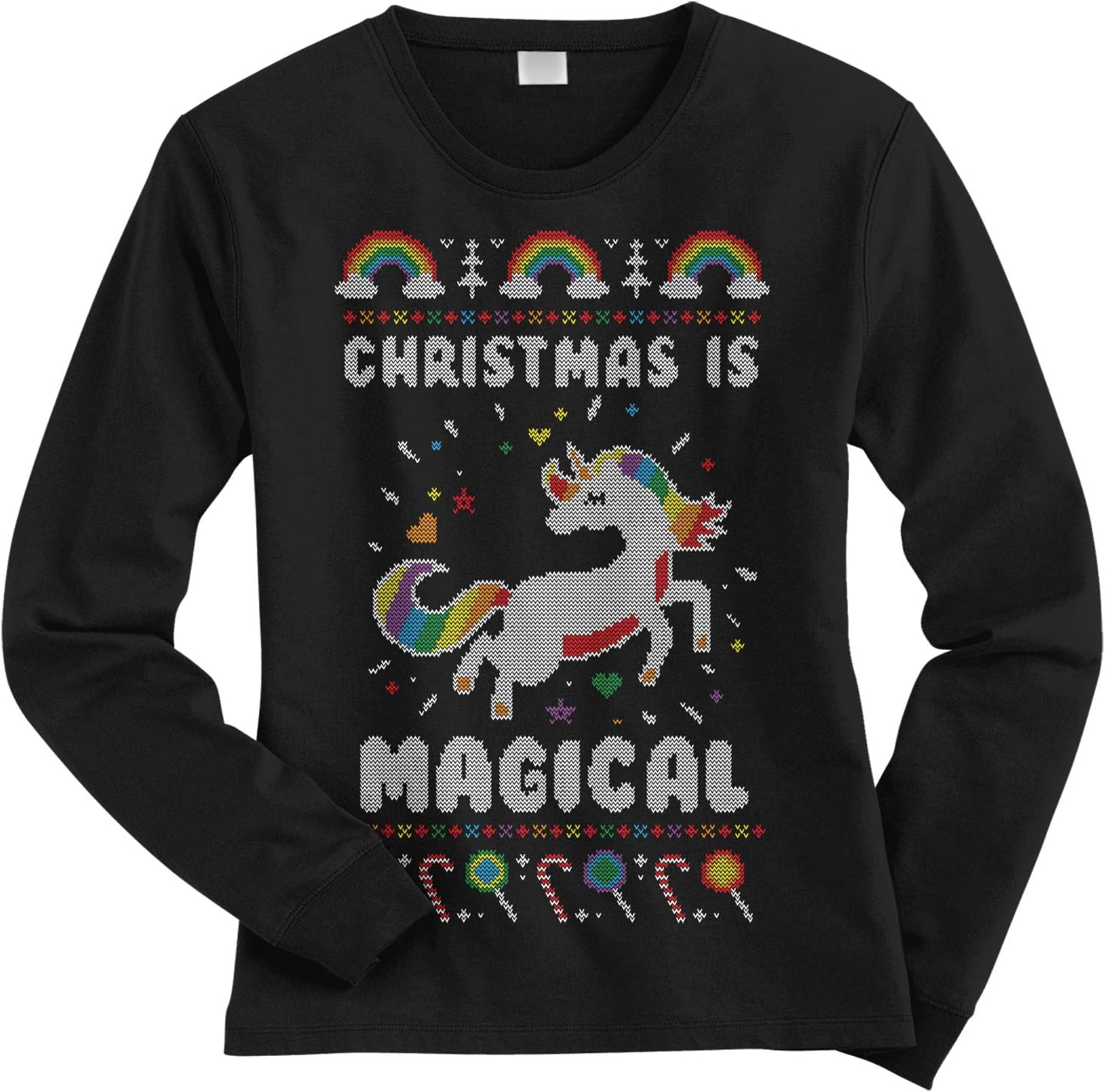 Christmas is Magical Unicorn Ugly Christmas Women's Long Sleeve T-Shirt