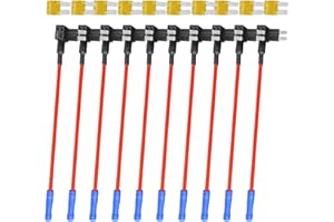 Micro 2 Fuse Tap 10 Pack - Upgraded ATR Blade Fuse Holder(2023 New), 12V Car Add-a-Circuit Fuse Tap Adapter with 10 Pcs