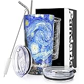 Pandaria 20 oz Stainless Steel Vacuum Insulated Tumbler with Lid - Double Wall Travel Mug Water Coffee Cup for Ice Drink & Hot Beverage, Starry Night…