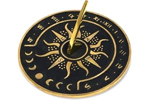 NAUTICALMART Nautical-Mart Brass Garden Sundial Clock - 8.5” Diameter Sundial Clock with Polished Brass Highlights