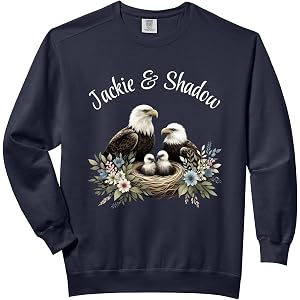 Bald Eagles Jackie and Shadow Fan Club Floral Comfort Colors Adult Sweatshirt