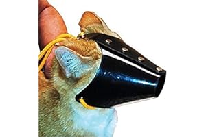 JorVet Cat Muzzle -Large Size | Durable Black Plastic with Adjustable Drawstring | Secure Fit for Large Cats & Brachycephalic Breeds | Veterinary-Quality Restraint for Grooming & Exams