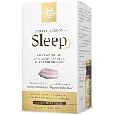 Solgar Triple Action Sleep, 90 Tri-Layer Tablets - Non-GMO, Gluten Free | Time-Release Melatonin &amp; L-Theanine Plus Herbal Blend, Helps You Relax, Fall Asleep Fast &amp; Stay Asleep Longer - 90 Servings