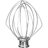 K45WW Wire Whip for KitchenAid Tilt-Head Mixer,6-Wire Whisk Attachment Replacement for 4.5QT/5QT Models K45SS KSM110 KSM75 KSM90 KSM100, Aluminum Head with Stainless Steel Wires, Hand Wash Only