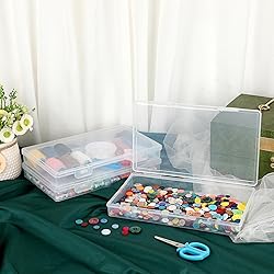 BTSKY Clear Plastic Storage Box with Flap