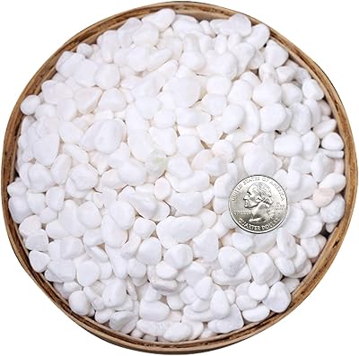 Hisredsun White Decorative Stones 3.96 lb 0.23-0.35in Natural Gravel Rocks