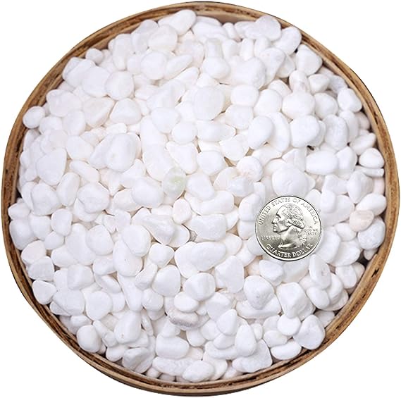 Hisredsun 2kg Decorative white Stones, small garden gravel，gravel for