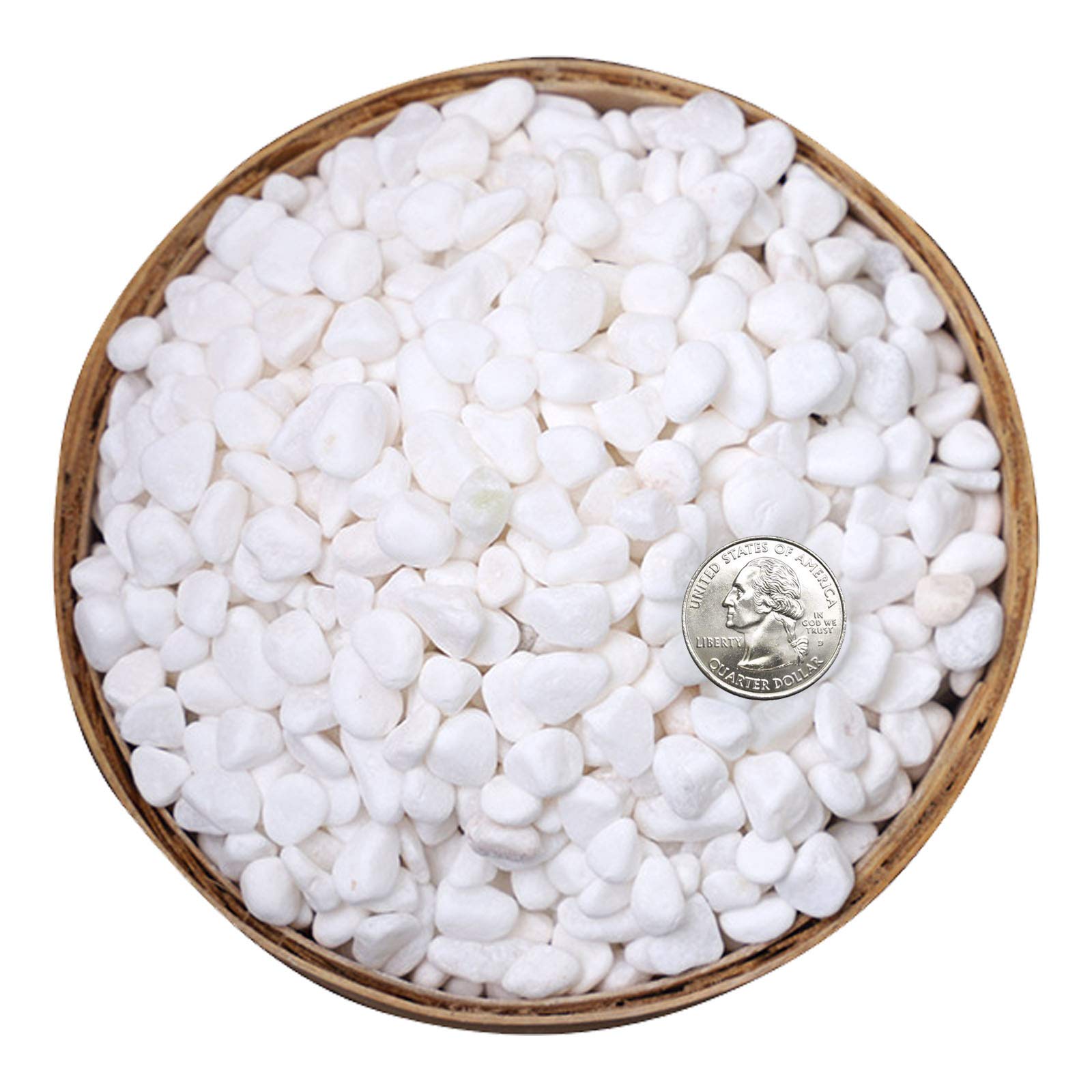 Hisredsun 3.96 lb White Decorative Stones,0.23-0.35in Natural Gravel Rocks for Plant Pots,Small River Rocks for Landscaping, Vase Fillers,Succulents,Aquarium and Garden Decoration — image 1