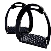 EXTREME Horse Safety Stirrup Irons &ndash; Black, Quick Release Aluminum Stirrups Size 4.75 inches