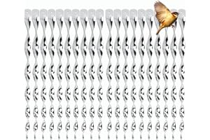 YYBD 20Pcs Bird Deterrent Scarer Rods Reflective Bird Scare Rod 12 Inch Wind Twisting Scare Rods Hanging Spiral Bird Repellen