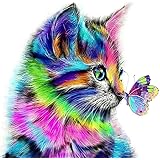 ifymei Paint by Numbers for Kids & Adults & Beginner , DIY Oil Painting Gift Kits 16 x 20 inch Canvas - Colorful Cats and But