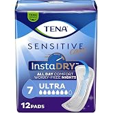 Tena Sensitive Care Ultra InstaDry Pads for Women, Postpartum and Bladder Leaks, Ultra Absorbency, 12 Count, Pack of 1