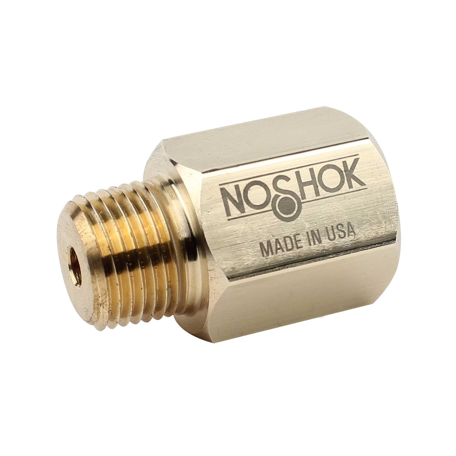 NOSHOK 1350 Brass Piston Type Pressure Snubber, 1/2″ NPT Male, 6000 psi