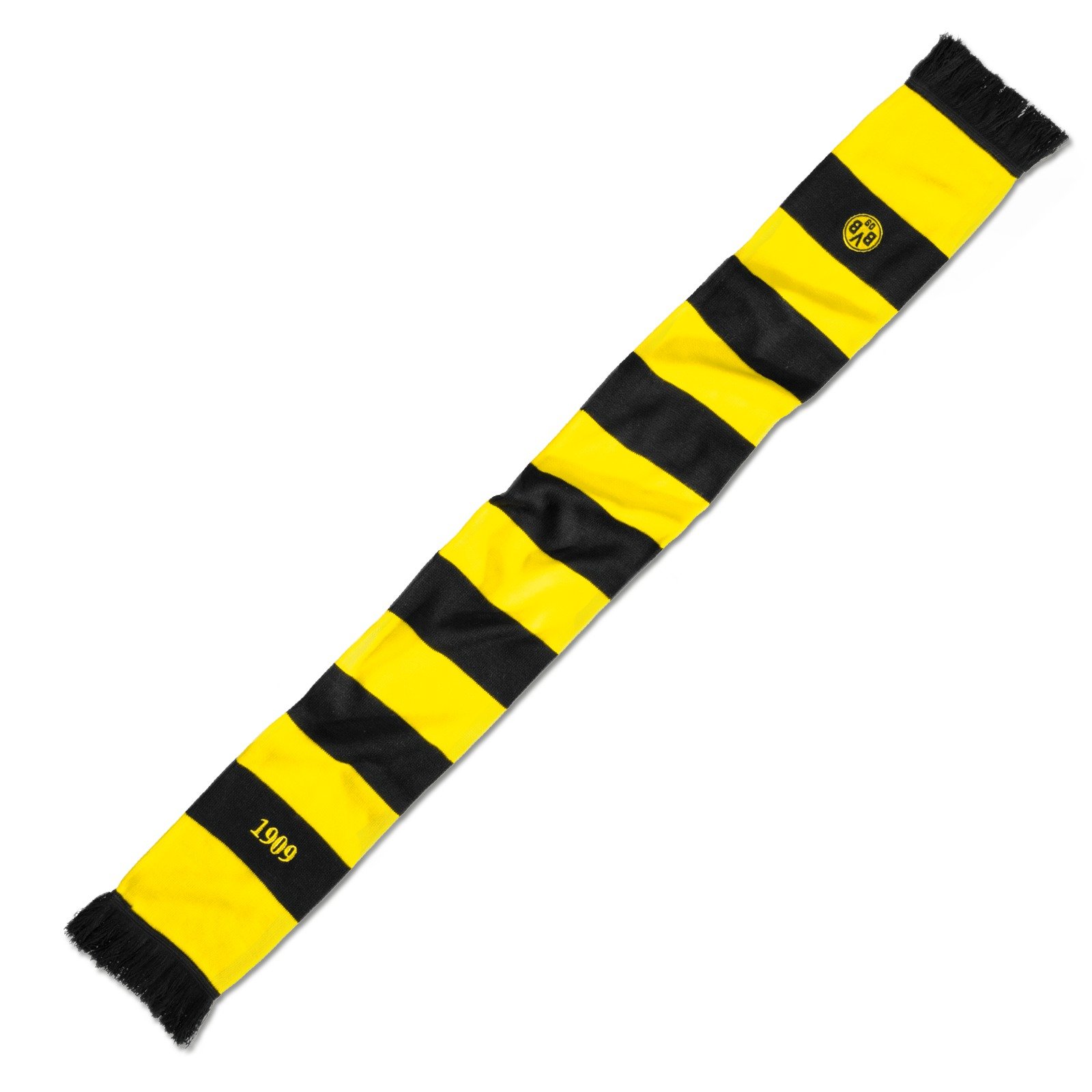 Borussia Dortmund, Scarf with stripe pattern, black-yellow,