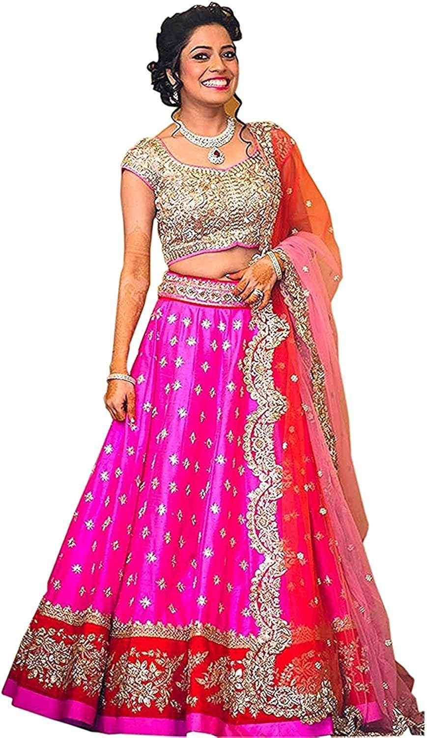 sagarfab pink colour lehenga choli with embroidery work for women