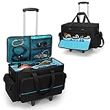HODRANT Large Rolling DJ Cable Bag, Padded Gig Bag