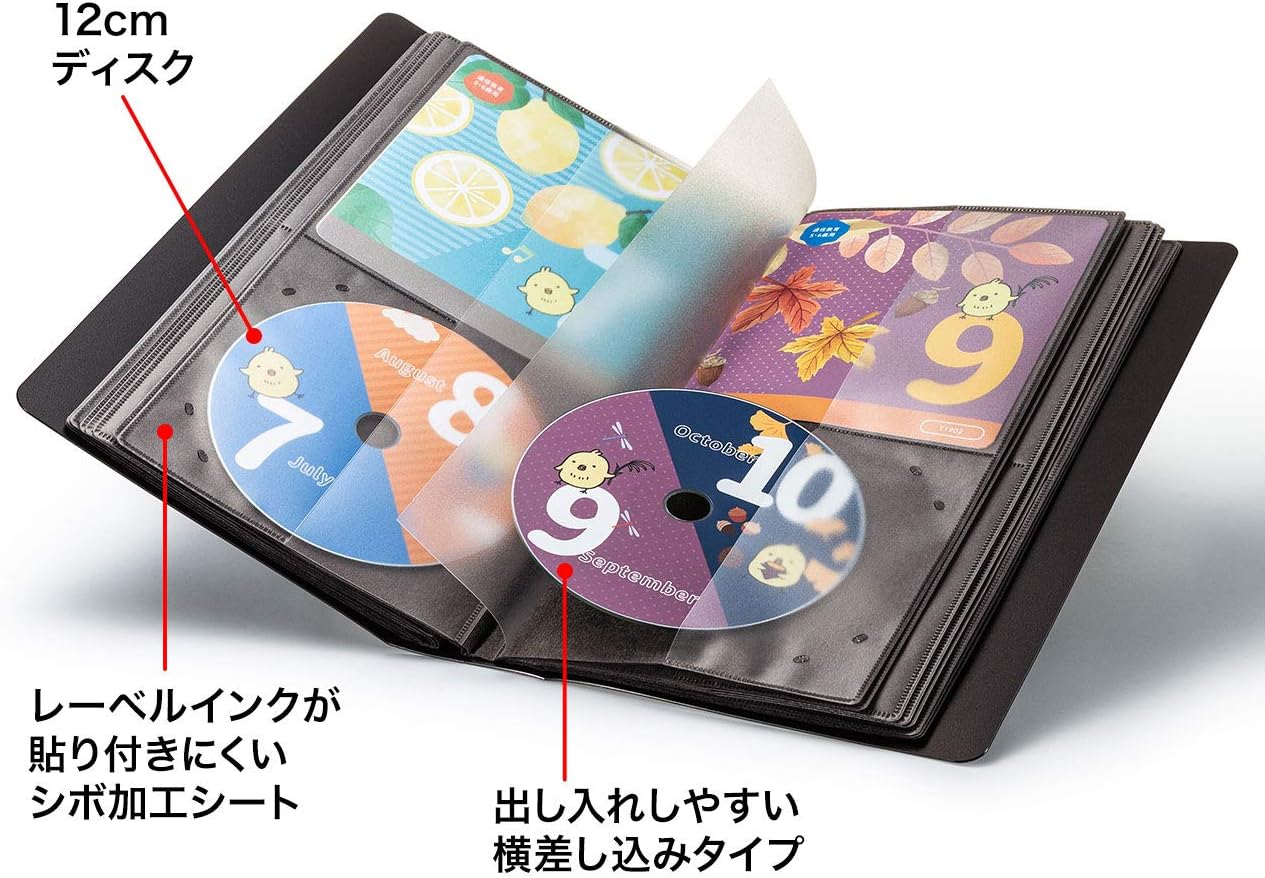 サンワサプライ Cdジャケット収納対応ディスクファイルケース メディア32枚 ジャケット32冊収納 Blu Ray Cd Dvd対応 ブラック Fcd Flbd32bbk