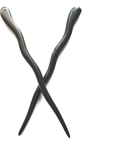 Forcella Per Capelli In Corno Di Bufalo Marycrafts | Ambra Trasparente | 7.5 Cm | Fatto A Mano