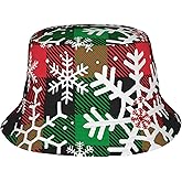 Krirteh Christmas Bucket Hats for Women Men, Merry Christmas Fisherman Hat Travel Beach Hat Holiday Decoration
