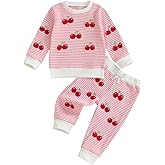Nyapruwe Baby Girl Outfits Toddler Fall Winter Clothes Cute Long Sleeve Sweatshirt Tops Pants Set Infant 2Pcs Clothing