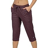 icyzone Capri Sweatpants for Women - French Terry Workout Cropped Joggers Athletic Lounge Pants with Pockets