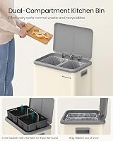 SONGMICS Kitchen Bin 2 x 4 Gal Double Rubbish Bin with Inner Buckets view 4