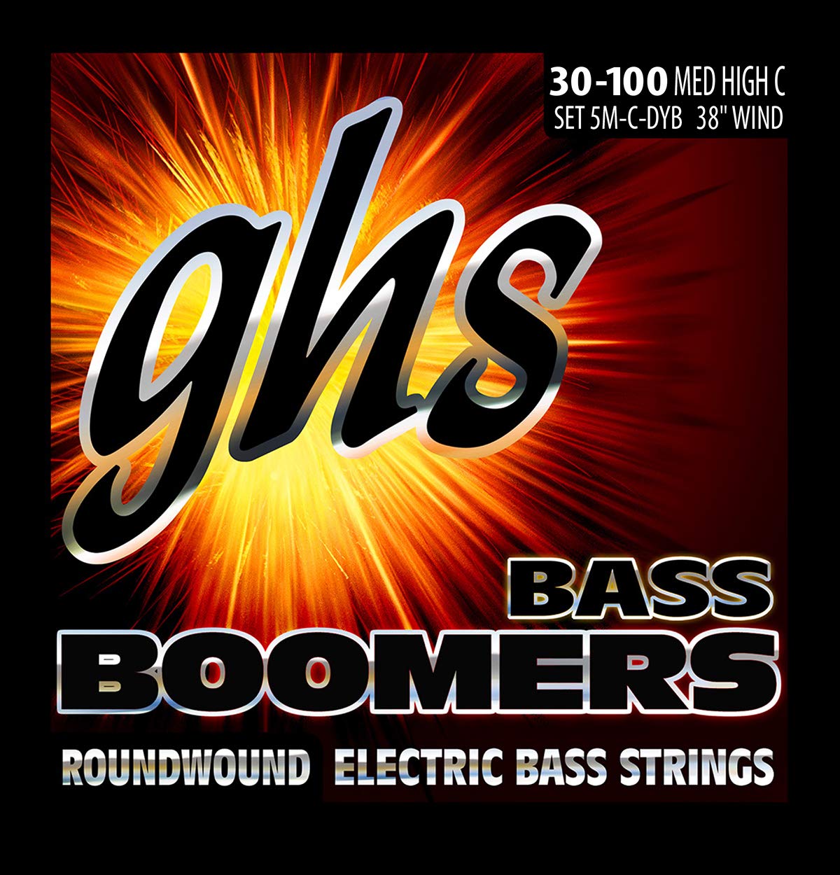 GHS BASS BOOMERS String Set For Electric Bass - 5-String - 5M-C-DYB - Medium High C - 030/100