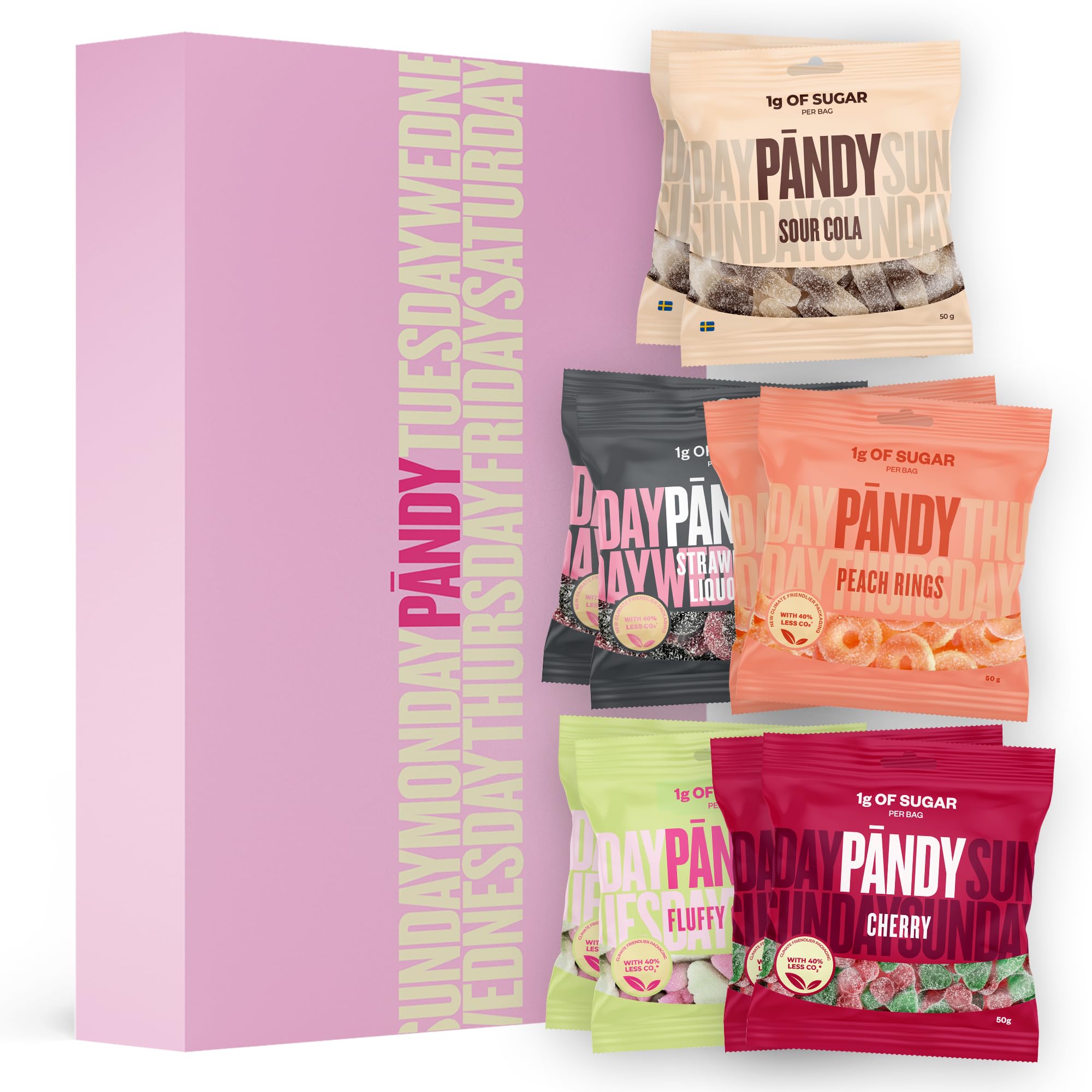 PÄNDY 10 Mix Zuckerfreie Süßigkeiten Mix Bonbons Cola Lakritz Gummibärchen ohne Zucker süßigkeiten großpackunge box zuckerfrei gummibärchen Fruchtgummis Low Carb Großpackung nur 1 g Zucker 10 x 50 g