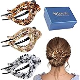 Mistofu 3Pcs French Concord Hair Claw Clips for Women - Curved Strong Hold No Slip Grip Clips for Thick and Thin Hair (Multicolor 1)