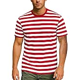 Zengjo Mens Striped Shirt Short Sleeve T-Shirts