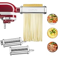 Pasta Maker Attachment for Kitchenaid Stand Mixer, 3 Piece Pasta Maker Machine with Pasta Roller and Cutter Set for…