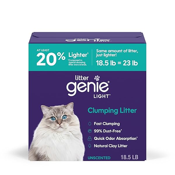 LITTER GENIE LIGHT UNSCENTED CLUMPING CAT LITTER, 18.5...